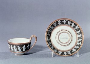 Meisseni csésze és csészealj, 18. század vége (porcelán)